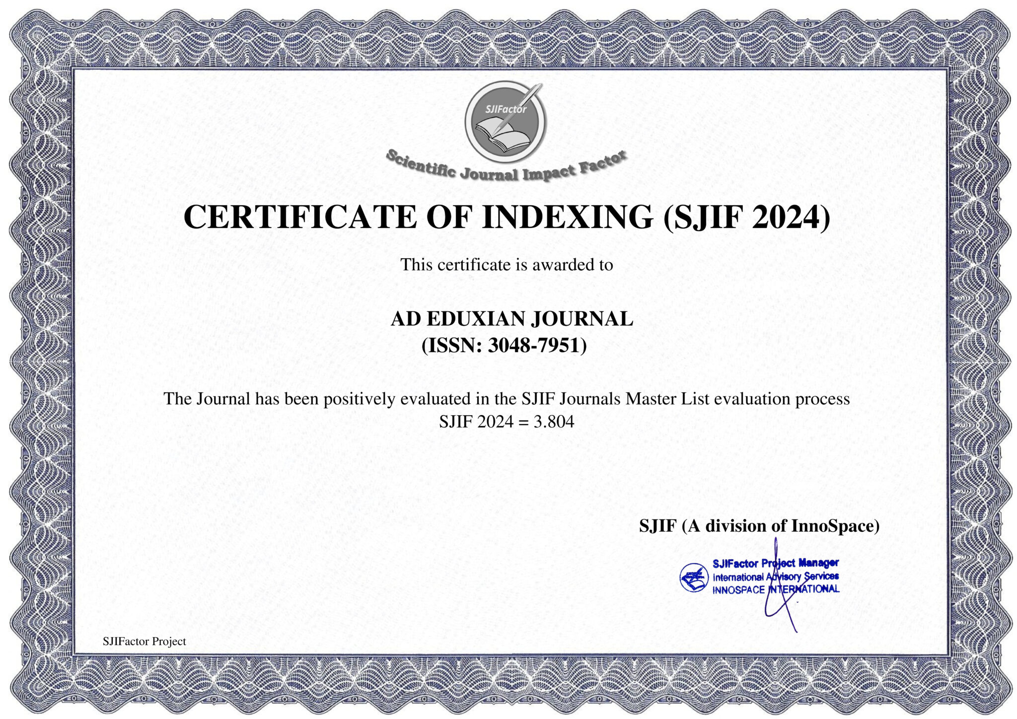 certificate